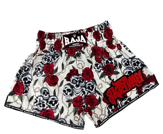 Raja Shorts Rose Skull White