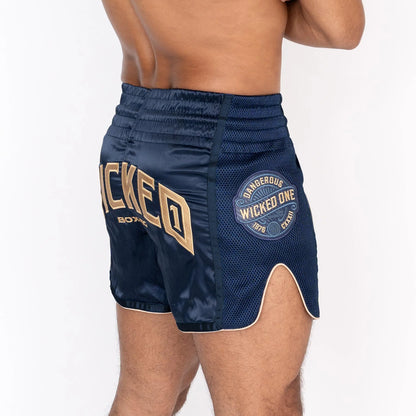 Wicked1 MUAY THAI SHORT NAVY